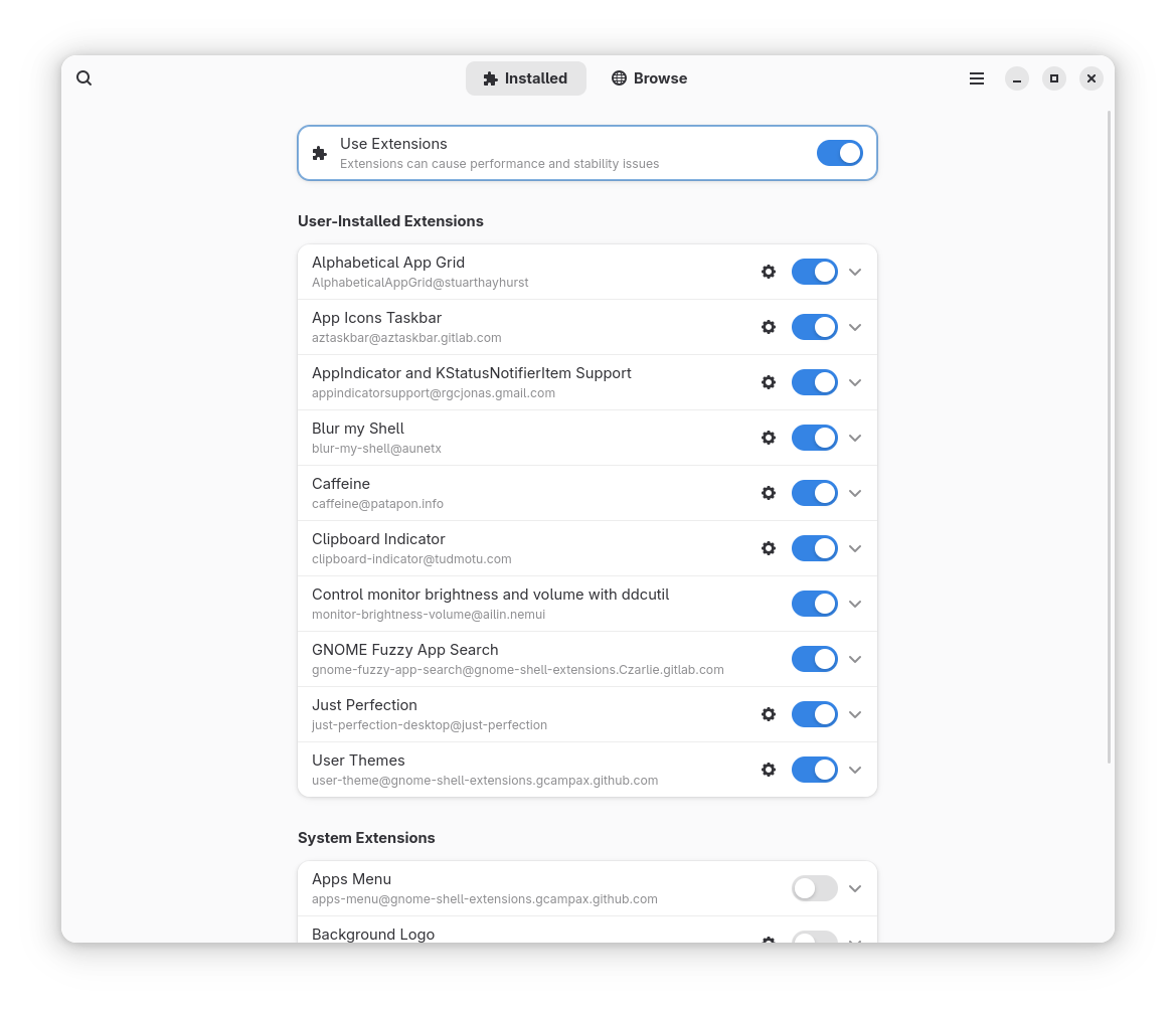Extension Manager