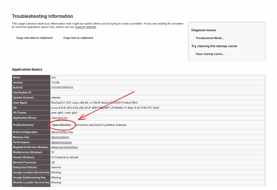 Firefox Profile Directory