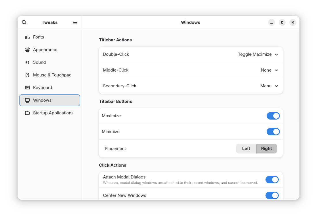 Gnome Tweaks